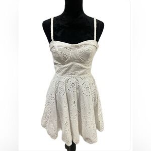 Zara White Eyelet Mini Dress- extra small